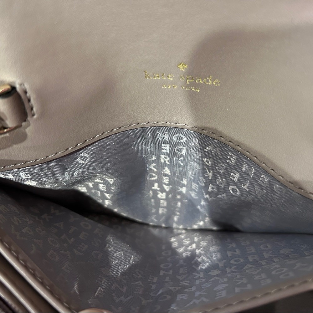 kate spade taupe owl crossbody with gold and cream accents - Picture 14 of 14